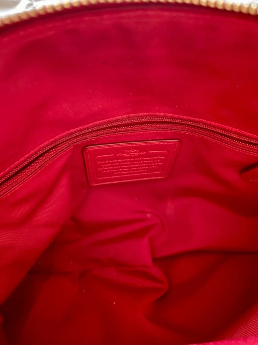 Vintage Coach Red Leather Satchel with Gold Hardware - Picture 12 of 13